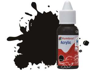 HUMBROL Peinture Acrylique 201 Noir Métallisé Flacon compte-gouttes 14ml