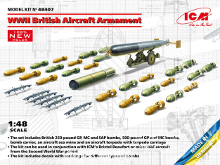 Icm maquette avion 48407 Armement d'avions britanniques de la Seconde Guerre mondiale 1/48