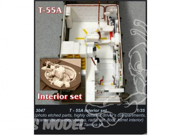CMK set detail resine 3047 INTERIEUR DE T 55A POUR TAMIYA 1/35