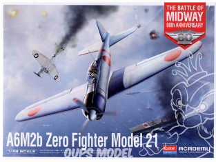 Academy maquette avion 12352 A6M2b Zero Fighter Modéle 21 Bataille de Midway 1/48