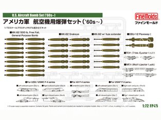 Fine Molds avion FP45 Ensemble de missiles de l'US Air Force 2 ('60-'70) 1/72