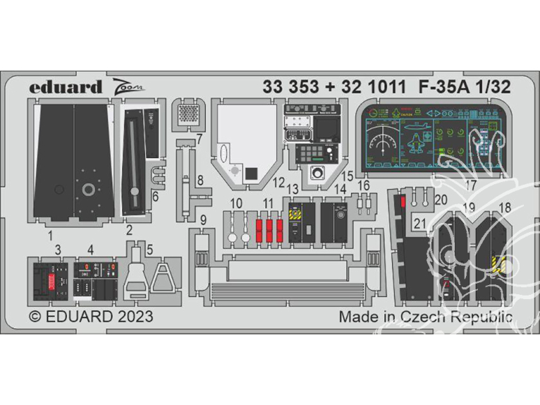 Eduard photodécoupe avion 321011 Amélioration F-35A Trumpeter 1/32