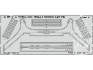 EDUARD photodecoupe avion 481117 Sangles de renfort et lumières de formation F-4E Meng 1/48