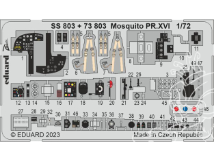 Eduard photodecoupe avion 73803 Amélioration Mosquito PR.XVI Airfix 1/72