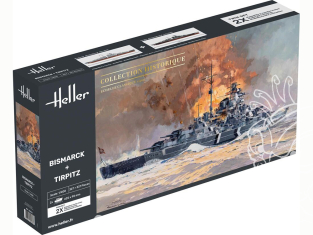 Heller maquette bateau 85078 Bismarck et Tirpitz TWINSET 1/400