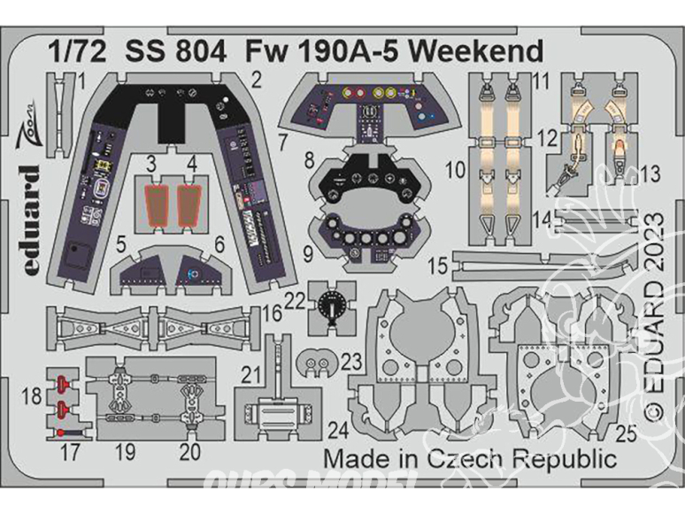 Eduard photodecoupe avion SS804 Zoom amélioration Focke Wulf Fw 190A-5 WeekEnd Eduard 1/72