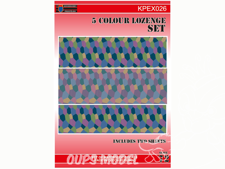 KP Model avion décalques KPEX026 Ensemble de losanges de 5 couleurs pour avions WWI 1/72