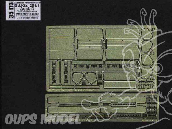 Aber 35173 Armoured personnel carrier Sd.Kfz. 251/1 Ausf. D - vol. 7 - additional set sieges arriere et boxs 1/35