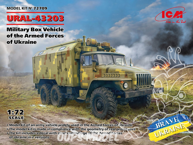 Icm maquette militaire 72709 URAL-43203 Véhicule blindé militaire des forces armées ukrainiennes 1/72