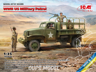 Icm maquette militaire 35599 G7107 avec MG M1919A4 Patrouille militaire américaine de la Seconde Guerre mondiale 1/35