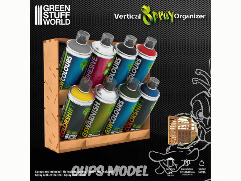 Green Stuff 515199 Organisateur VERTICAL SPRAYS (bombes de peintures)