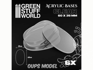 Green Stuff 511559 Socles Acryliques Ovale 60x35mm Transparent