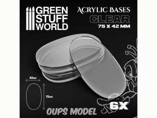 Green Stuff 511566 Socles Acryliques OVALES 75x42mm Transparent
