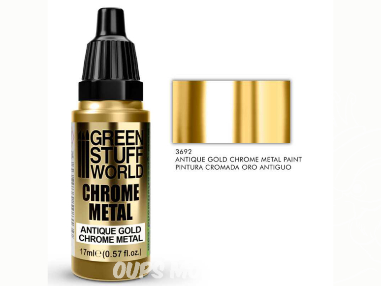 Green Stuff 3692 Peinture Chromée OR ANTIQUE 17ml