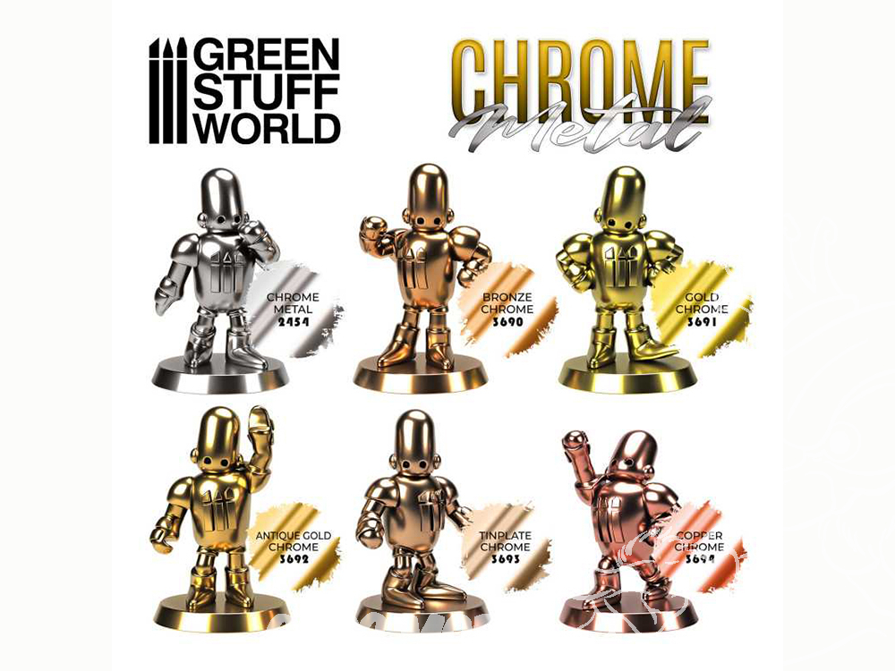 Green Stuff World 3691 Chrome Paint - GOLD 17ml - Model & Scenery Paint
