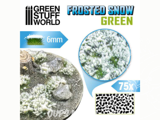 Green Stuff 502267 Touffes de Buissons - 6mm - Neige - VERT