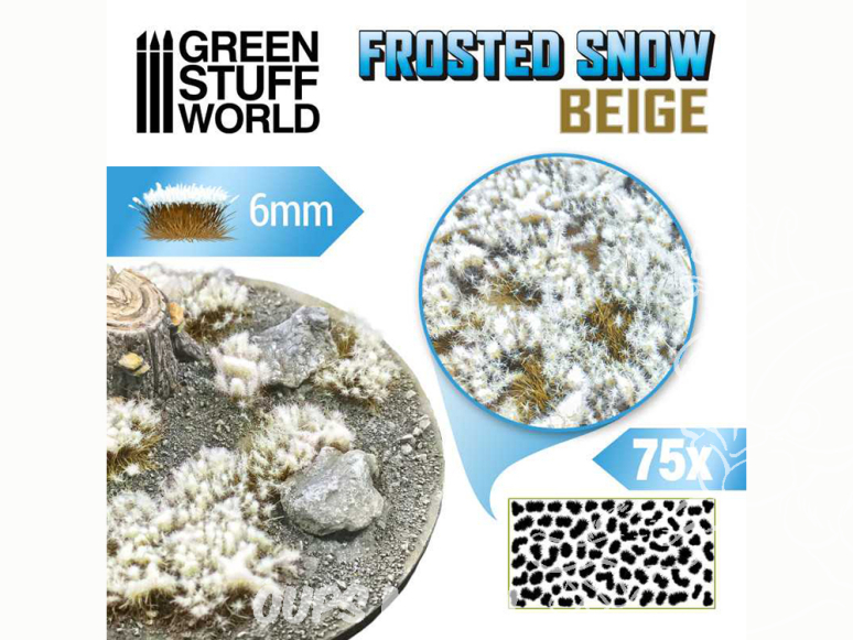 Green Stuff 512891 Touffes de Buissons - 6mm - Neige - BEIGE