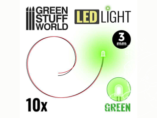 Green Stuff 511849 Lumières LED 3mm Vertes