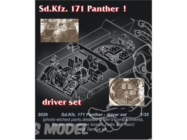 CMK set detail resine 3029 SET DE DETAILLAGE sd.kfz 171 COMPARTIMENT CONDUCTEUR POUR TAMIYA 1/35