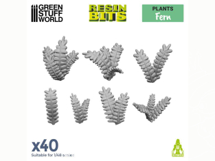 Green Stuff 511605 Set imprimé en 3D Feuilles de fougère 1/48