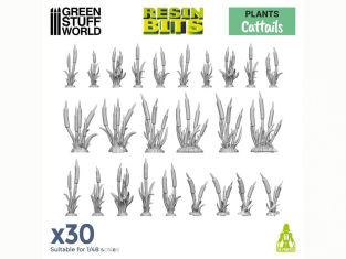 Green Stuff 511269 Set imprimé en 3D Plantes Quenouilles 1/48