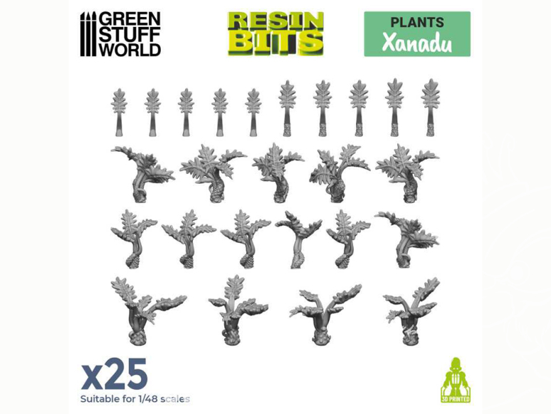 Green Stuff 511092 Set imprimé en 3D Plantes de XANADU 1/48