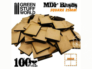 Green Stuff 502557 Socles CARRÉS 20 mm en MDF (Pack x500)