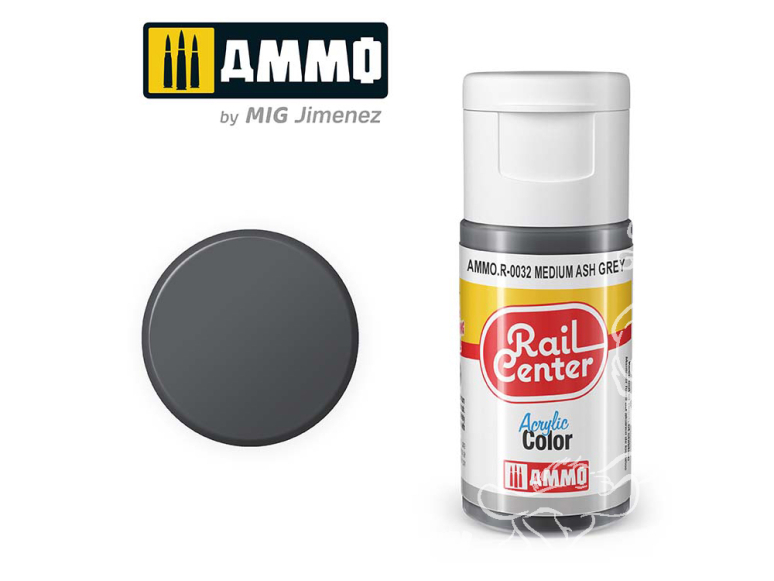 MIG peinture acrylique Rail Center R-0032 Gris cendre moyen 15ml