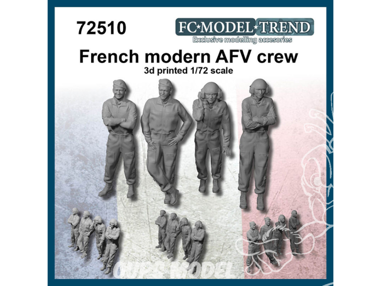 FC MODEL TREND figurines résine 72510 Equipage AFV Français moderne 1/72