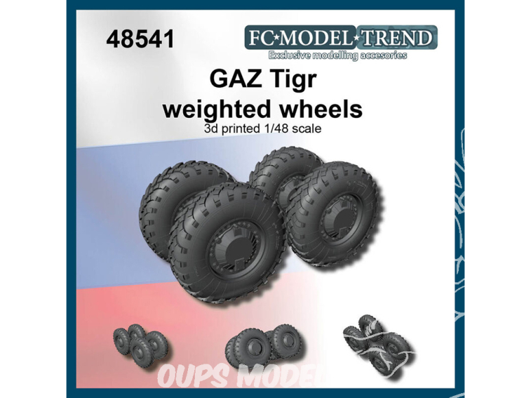 FC MODEL TREND accessoire résine 48541 Roues lestées Gaz Tiger 1/48