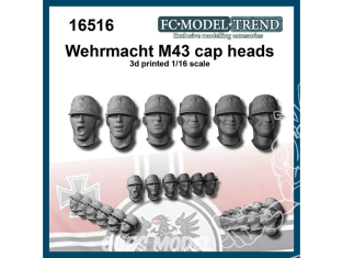 FC MODEL TREND accessoire résine 16516 Têtes avec casquette M43 Wehrmacht 1/16