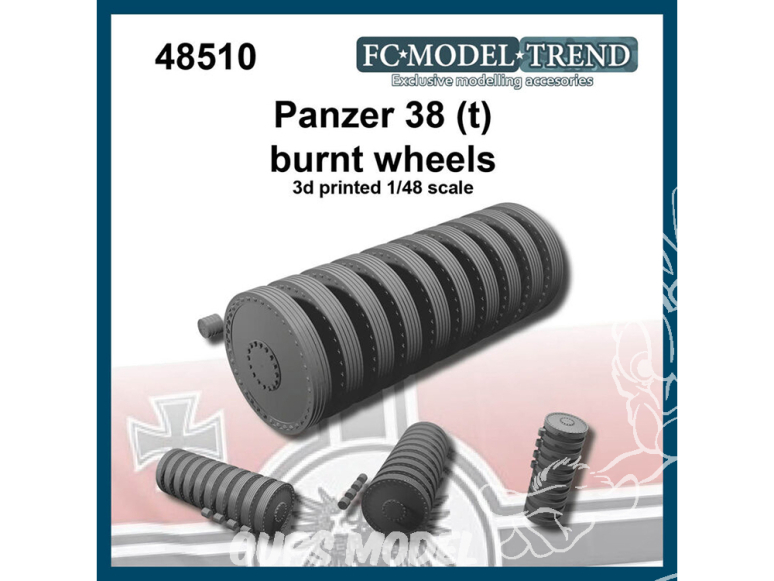 FC MODEL TREND accessoire résine 48510 Roues brulées Panzer 38(t) 1/48