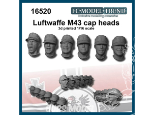 FC MODEL TREND accessoire résine 16520 Têtes avec casquette M43 Luftwaffe 1/16