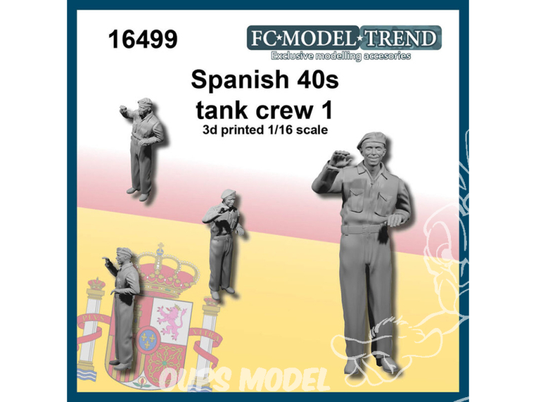 FC MODEL TREND figurine résine 16499 Equipage de char Espagnol 40s 1/16