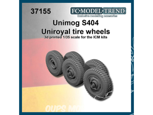 FC MODEL TREND accessoire militaire résine 37155 Roues Unimog S404 pneus Uniroyal Icm 1/35