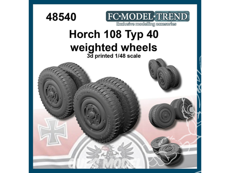 FC MODEL TREND accessoire résine 48540 Roues lestées Horch 108 Typ 40 1/48