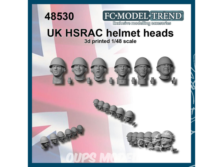 FC MODEL TREND accessoire résine 48530 Têtes avec casque HSRAC Britannique 1/48