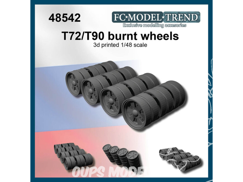 FC MODEL TREND accessoire résine 48542 Roues brulées T-72 / T-90 1/48