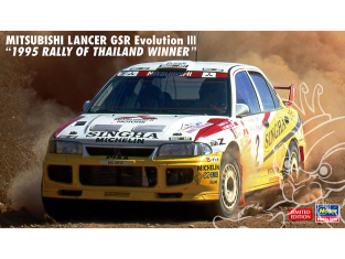 Hasegawa maquette voiture 20625 Mitsubishi Lancer GSR Evolution III "Vainqueur du Rallye de Thaïlande 1995" 1/24