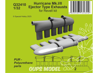 Cmk kit d’amélioration Q32410 Échappements à éjecteur Hurricane Mk.I/II kit Revell 1/32