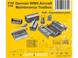 Cmk kit d’amélioration 5145 Boîte à outils de maintenance d'avions allemands de la Seconde Guerre mondiale 1/32