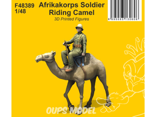 CMK Personnage resine F48389 Soldat de l'Afrikakorps à dos de chameau Imprimé en 3D 1/48