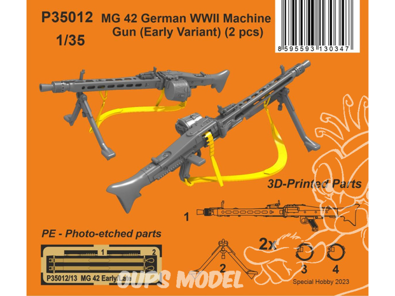 Special Hobby 3D Print militaire P35012 Mitrailleuse allemande MG 42 de la Seconde Guerre mondiale (première variante) 1/35