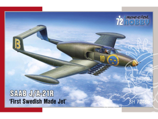 Special Hobby maquette avion 72480 SAAB J/A-21R premier jet fabriqué en Suède 1/72