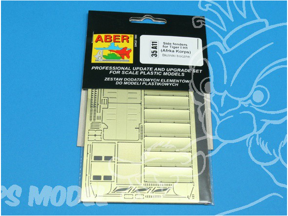 Aber 35A011 Garde boue et couvre echappement pour Tiger I (for early model in Africa) 1/35