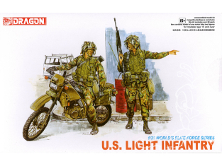 Dragon maquette militaire 3009 U.S Light Infanterie avec moto 1/35