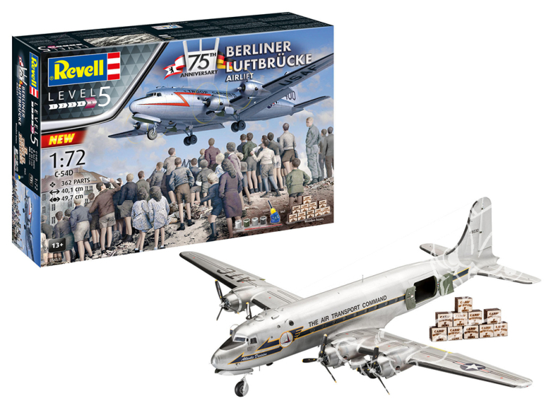 Revell maquette militaire 05652 Coffret cadeau 75e anniversaire Pont aérien Berlin peintures principale colle et pinceau 1/72