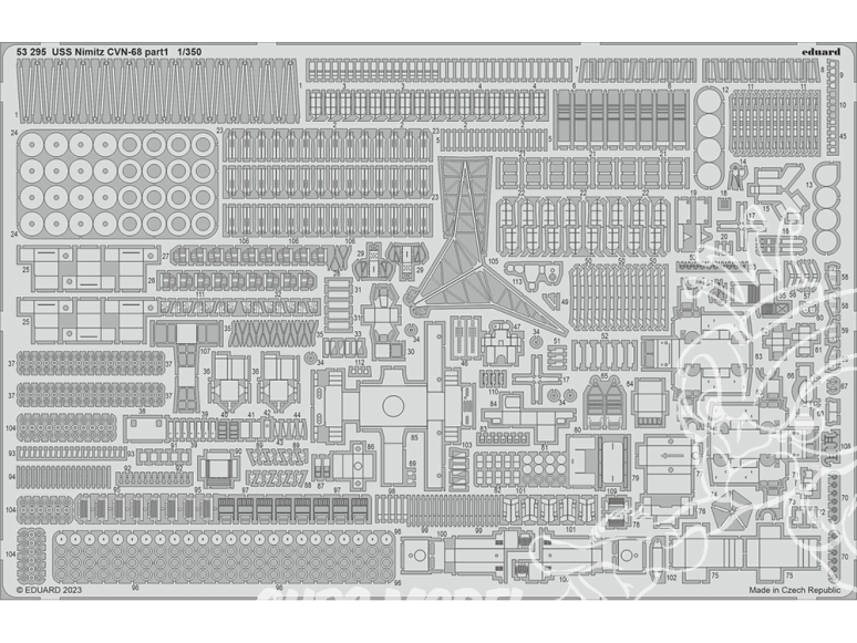 Eduard photodecoupe bateau 53295 Amélioration USS Nimitz CVN-68 Partie 1 Trumpeter 1/350