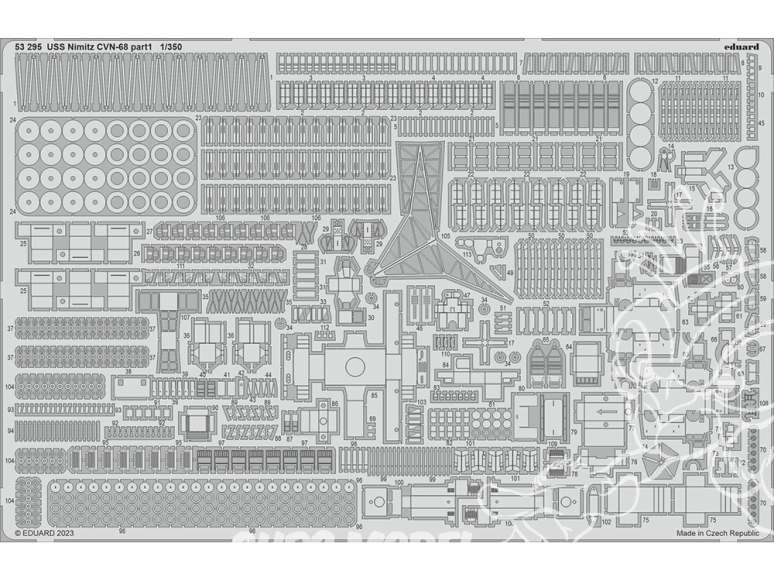 Eduard photodecoupe bateau 53295 Amélioration USS Nimitz CVN-68 Partie 1 Trumpeter 1/350