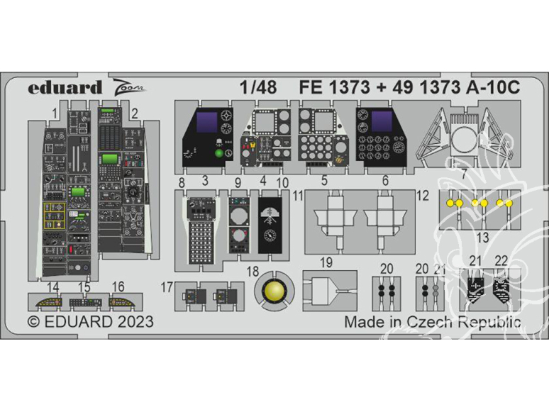 EDUARD photodecoupe avion FE1373 Zoom amélioration A-10C Academy 1/48